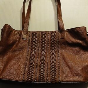 Coldwater Creek Brown Leather Tote Bag
